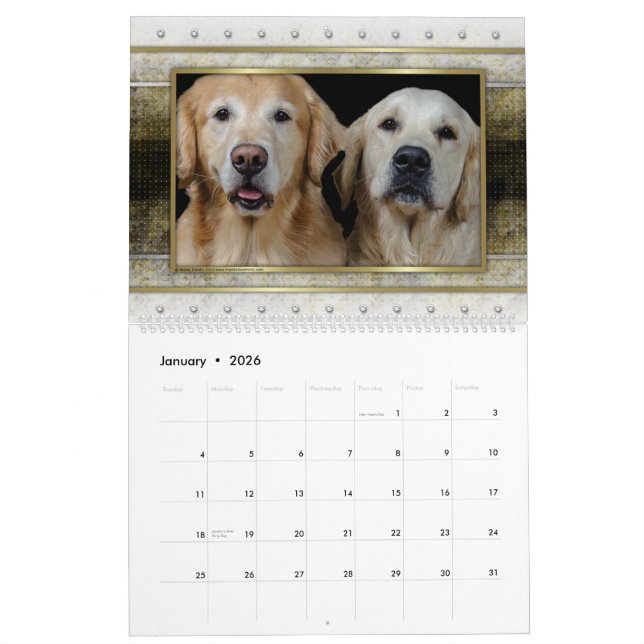 Calendário do golden retriever 2014 (Jan 2026)