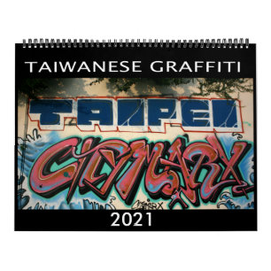 Calendário do grafite de Taiwan para 2021