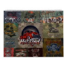 Calendário do Hot Rod do Estilo do Grunge Retroati