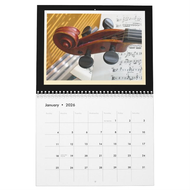 Calendário do instrumento 2015 musical (Jan 2026)
