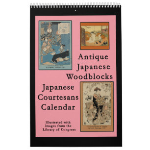 Calendário do japonês antigo Woodblocks
