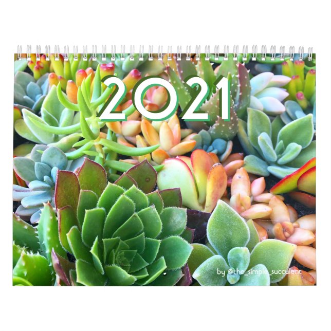 Calendário do Jardim Vegetal de 2021 com Suculênci (Capa)
