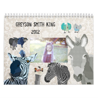 Calendário do jardim zoológico 2012 do cinza