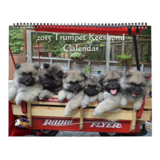 Calendário do Keeshond da trombeta