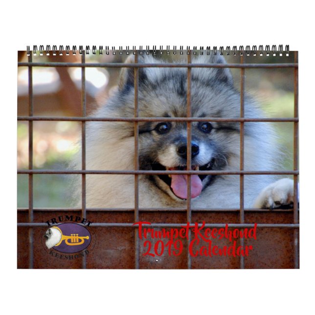 Calendário do Keeshond de 2019 trombetas (Capa)
