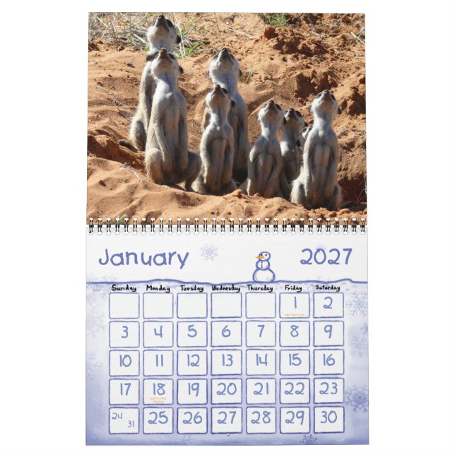 Calendário do KMP Meerkats 2011 (Jan 2027)