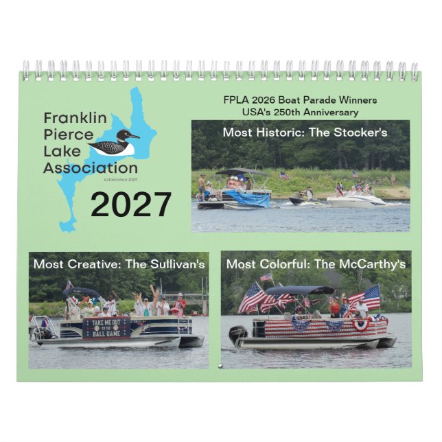 Calendário do Lago Franklin Pierce 2027 (Capa)