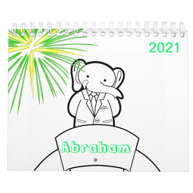 Calendário do Livro de Coloração Colorido das Cria (Verso)