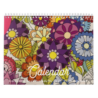 Calendário do livro de coloração de adultos em 202