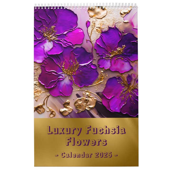 Calendário do Luxury Fuchsia Floral 2025 (Capa)