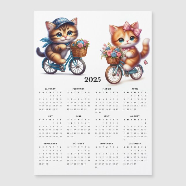 Calendário do Magnet 2025 para Duas Bicicletas Cor (Frente)