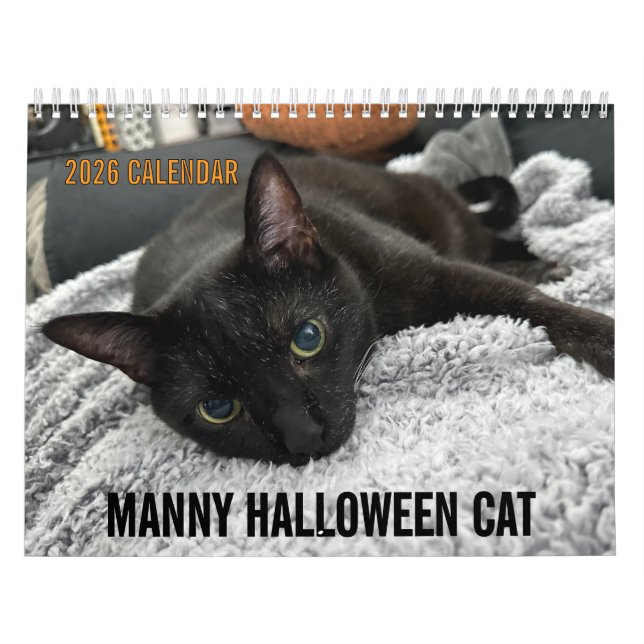 Calendário do Manny Halloween Cat 2026 (Capa)