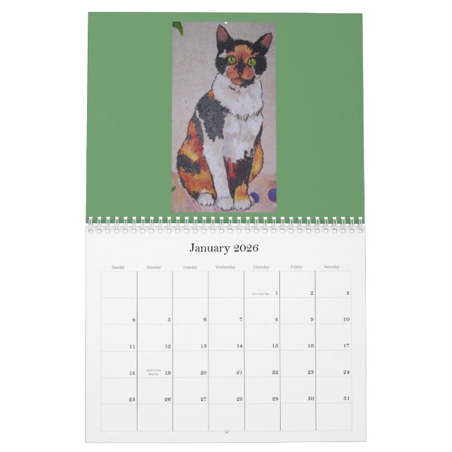 Calendário do Meow do gato (Jan 2026)