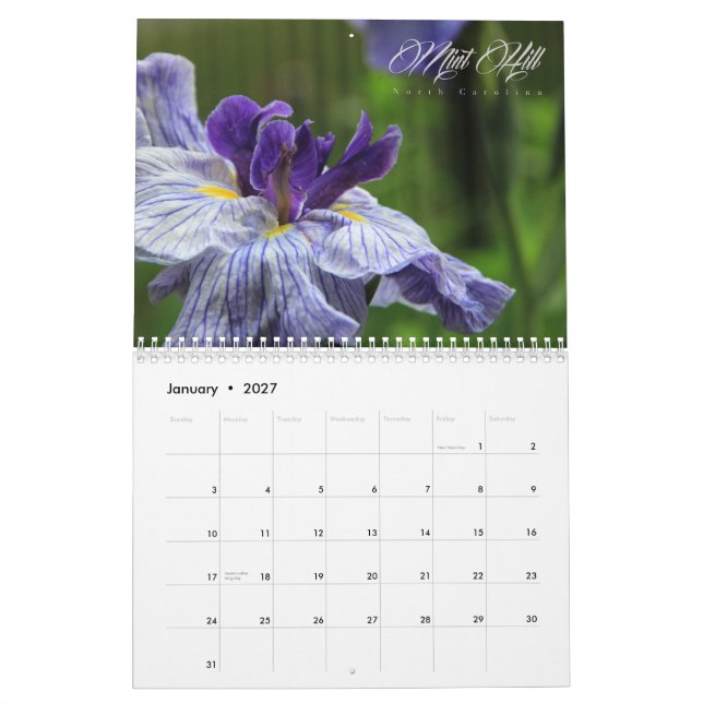 Calendário do Mint Hill North Carolina (Jan 2027)