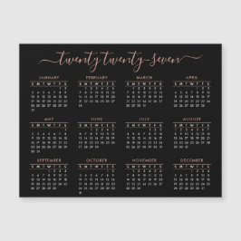 Calendário do Modern Script Black Rosa Dourado 202