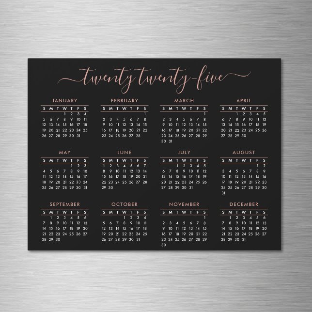 Calendário do Modern Script Black Rosa Dourado 202 (Criador carregado)