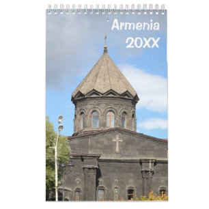 Calendário do muro da Armênia para 12 meses de 2