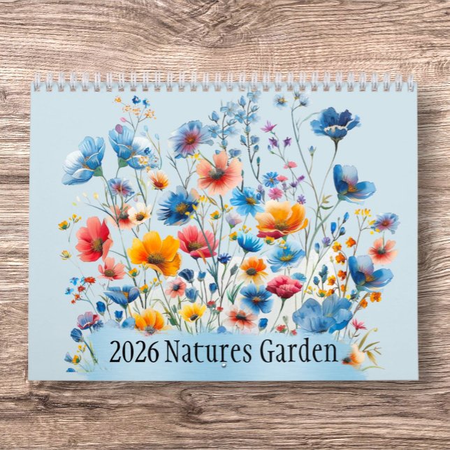 Calendário do Muro do Jardim da Natureza 2026 (Nature’s Garden 2026 Wall Calendar – A Year of Blossoming Beauty)