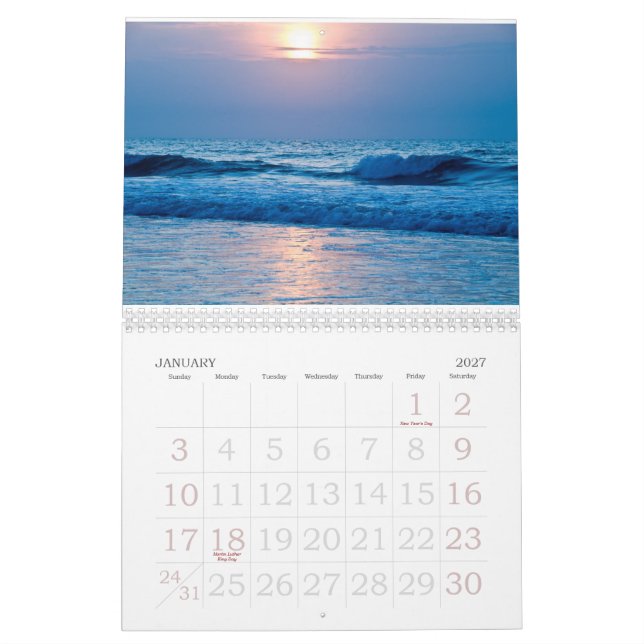 Calendário do nascer do sol (Jan 2027)