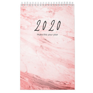 Calendário do Office com Destaque Rosa 2020