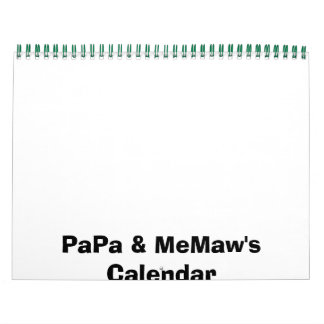 Calendário do PaPa e MeMaw