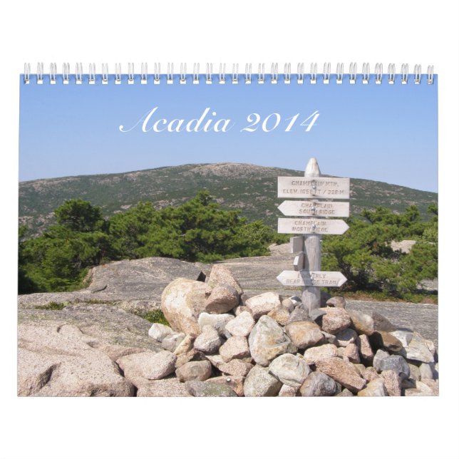 Calendário do parque nacional 2014 do Acadia (Capa)