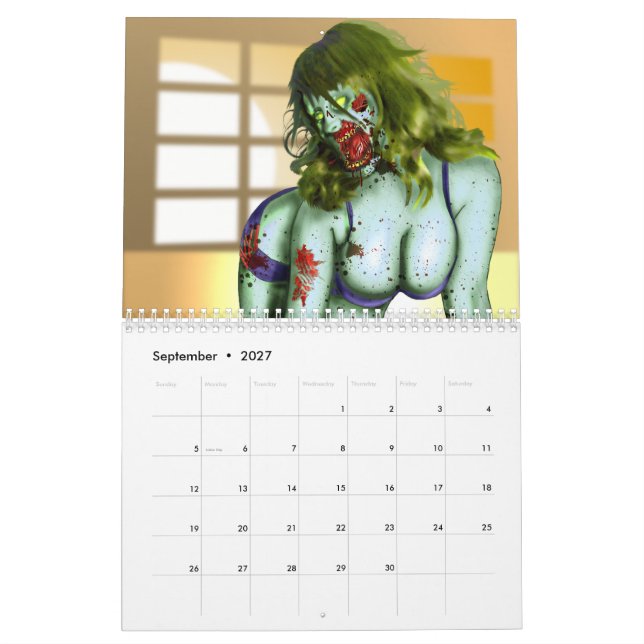 Calendário do Pin-Acima do zombi (Set 2027)