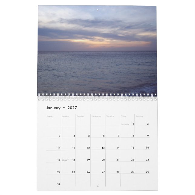 Calendário do pôr do sol de Aruba (Jan 2027)