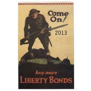Calendário do Poster da Guerra Mundial Vintage 20