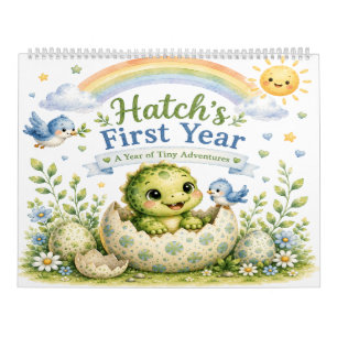 Calendário do Primeiro Ano de Hatch   Amigos Dino-