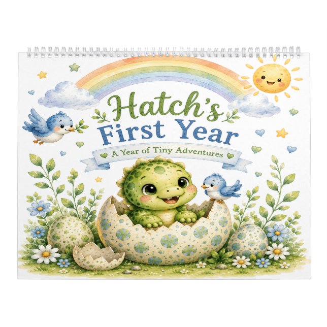 Calendário do Primeiro Ano de Hatch | Amigos Dino- (Capa)