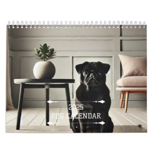 Calendário do Pug 2025 Wall