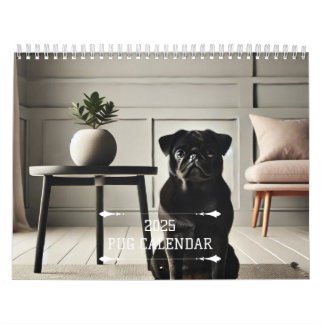 Calendário do Pug 2025 Wall