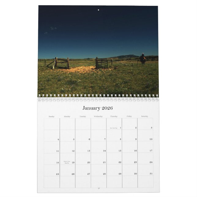 Calendário do rancho 2011 de Sweetgrass (Jan 2026)