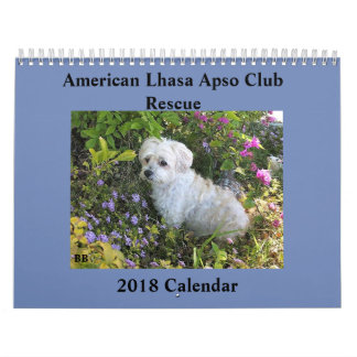Calendário do salvamento 2018 de Lhasa Apso