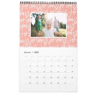 Calendário do script de caneta do marcador moderno