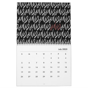 Calendário do script de caneta do marcador moderno