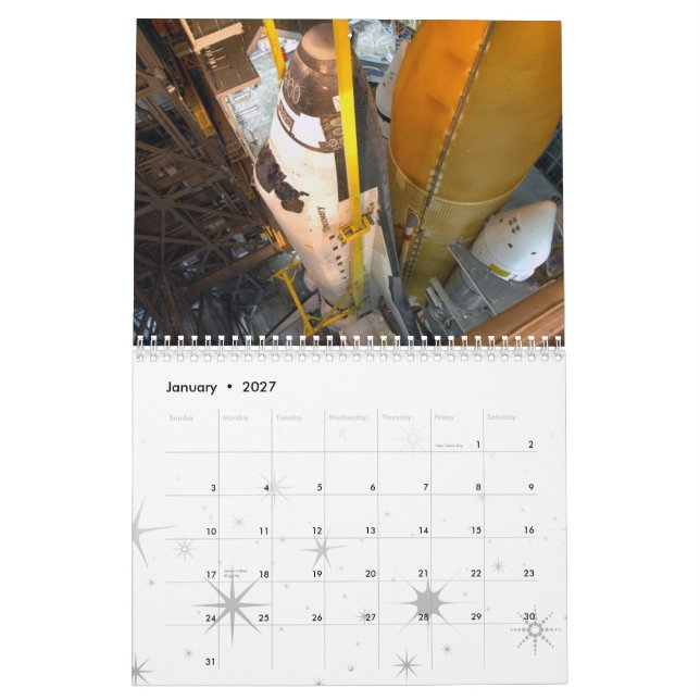 Calendário do tributo da NASA (Jan 2027)