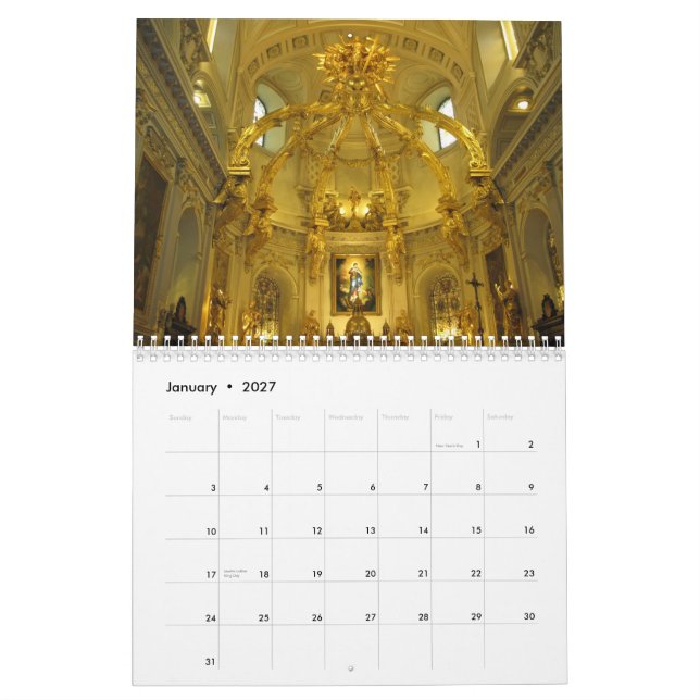 Calendário do viagem de Cidade de Quebec Canda (Jan 2027)