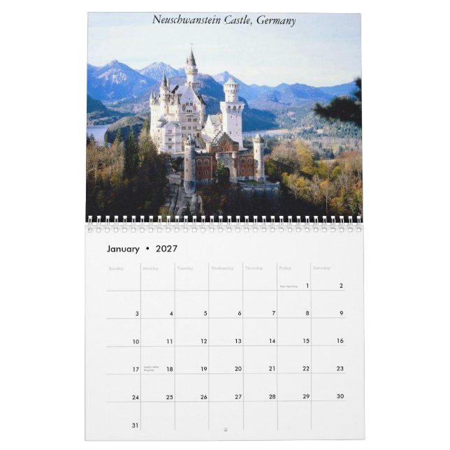 Calendário do viagem de Europa 2015 (Jan 2027)