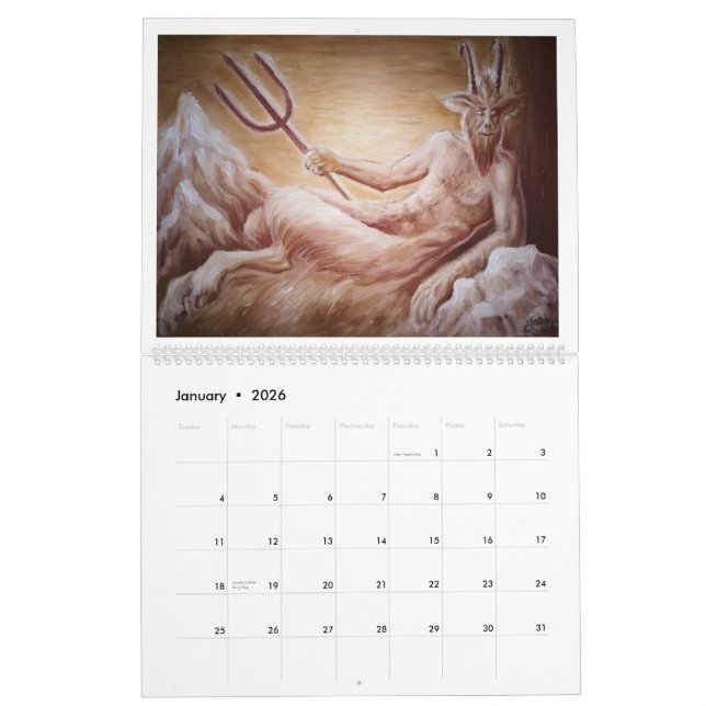 Calendário do zodíaco da mitologia grega e romana (Jan 2026)