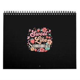Calendário Doce Como Verão Cute Morango Cereja Floral Wo