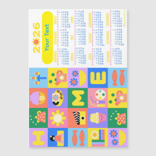 Calendário doméstico fácil e feliz personalizado 2