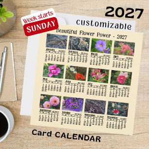 Calendário Dominical de Fotos de Flores 2027 em Ca
