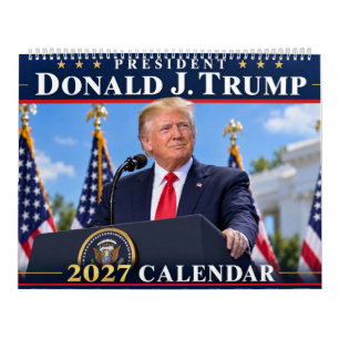 Calendário Donald Trump 2027, Design Patriótico EU