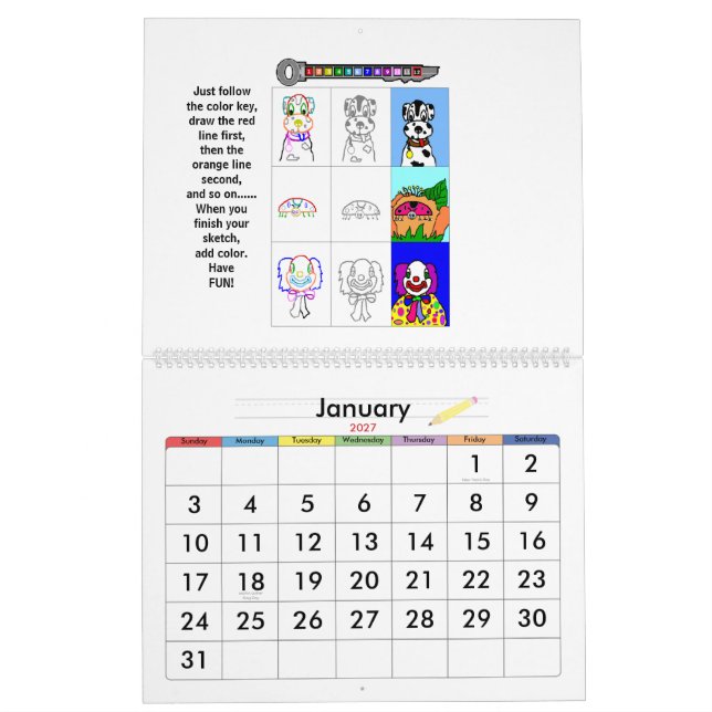 Calendário Doodle de EZ - tire em mim ..... (Jan 2027)
