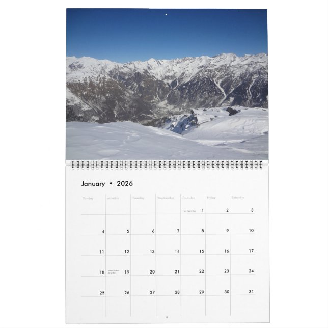 Calendário dos Alpes Suíços 2015 (Jan 2026)