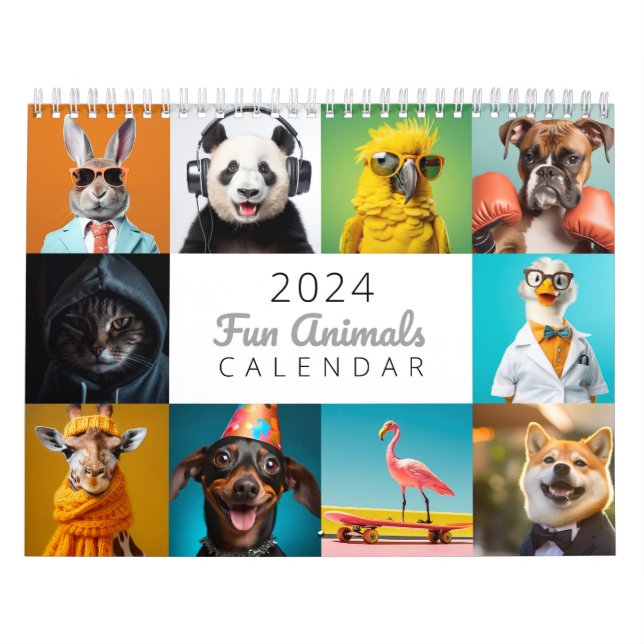Calendário dos Animais Divertidos 2024 (Capa)
