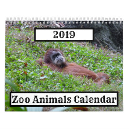 Calendário dos Animais dos Zoológicos de 2019