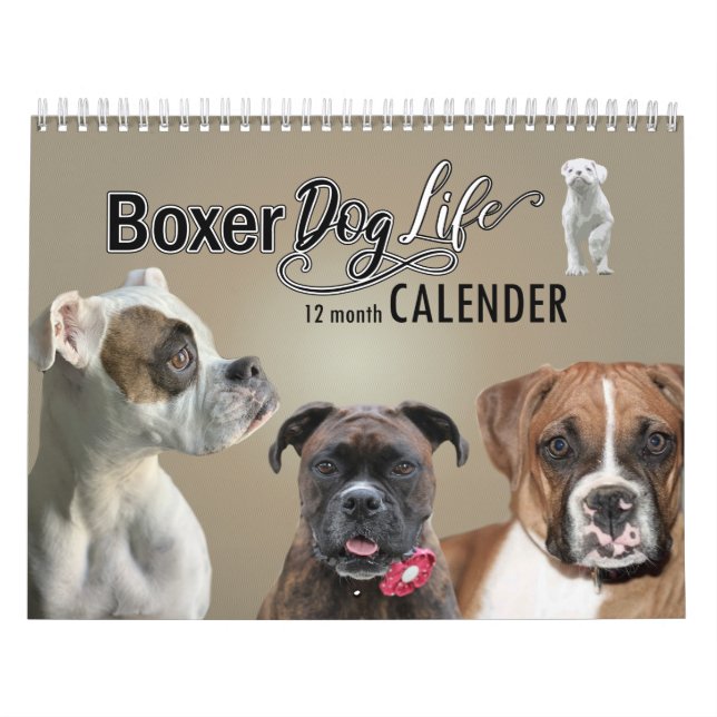 Calendário dos Cães de Boxer, 12 Meses de Vida dos (Capa)